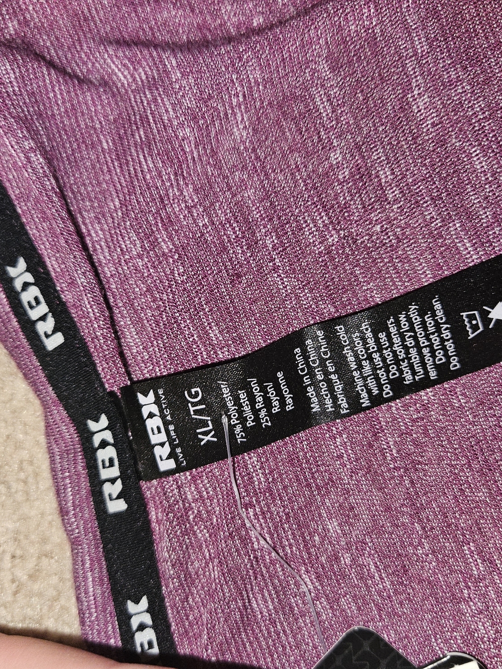 RBX Heathered Mauve Pink Active Top - Picture 4 of 4
